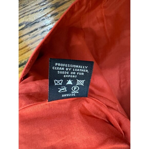 Lafayette 148 New York Women Orange Leather Jacket LIGTHWEIGTH size M NWOT - Picture 4 of 5